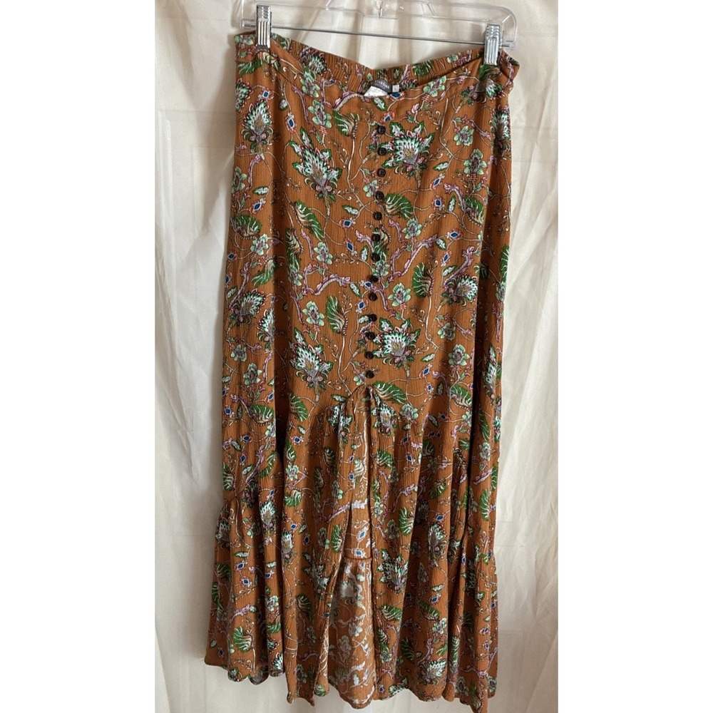 Earthbound Peasant Skirt Front Slit Hippie Boho Size L